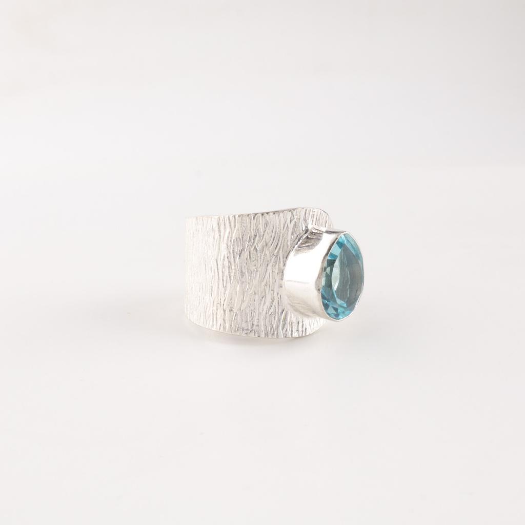 Sky Blue Topaz Gemstone 925 Sterling Silver Jewelry Handmade Ring For Christmas RR-63-4