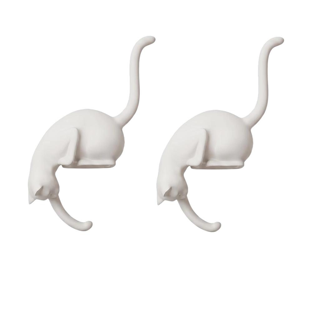1/1pc Cat Inverted Hooks Multi-Purpose Hanging Storage Hook Cute Wall Key Rack with Lantern Bedroom Desktop Ornament Decor