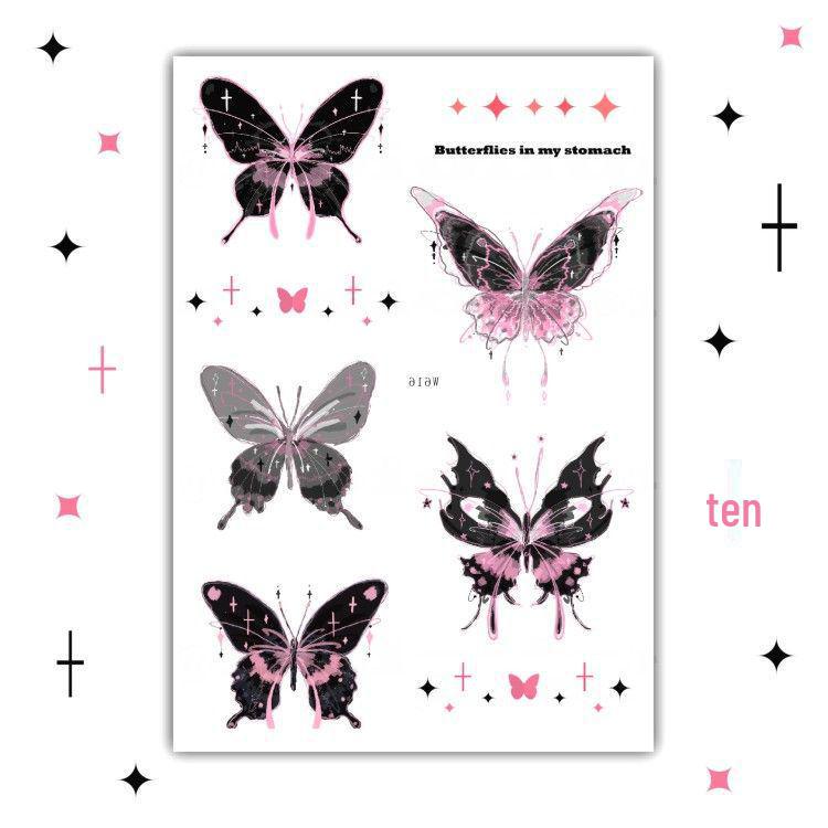 Waterproof Realistic Butterfly Tattoo Sticker – Small, Fresh, Aesthetic Cartoon Style, Long-Lasting, Personalized Colors