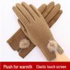 Ladies' Cute Touch Screen Mink Fur Gloves - Warm, Plus Velvet, Ideal for Cycling & Driving