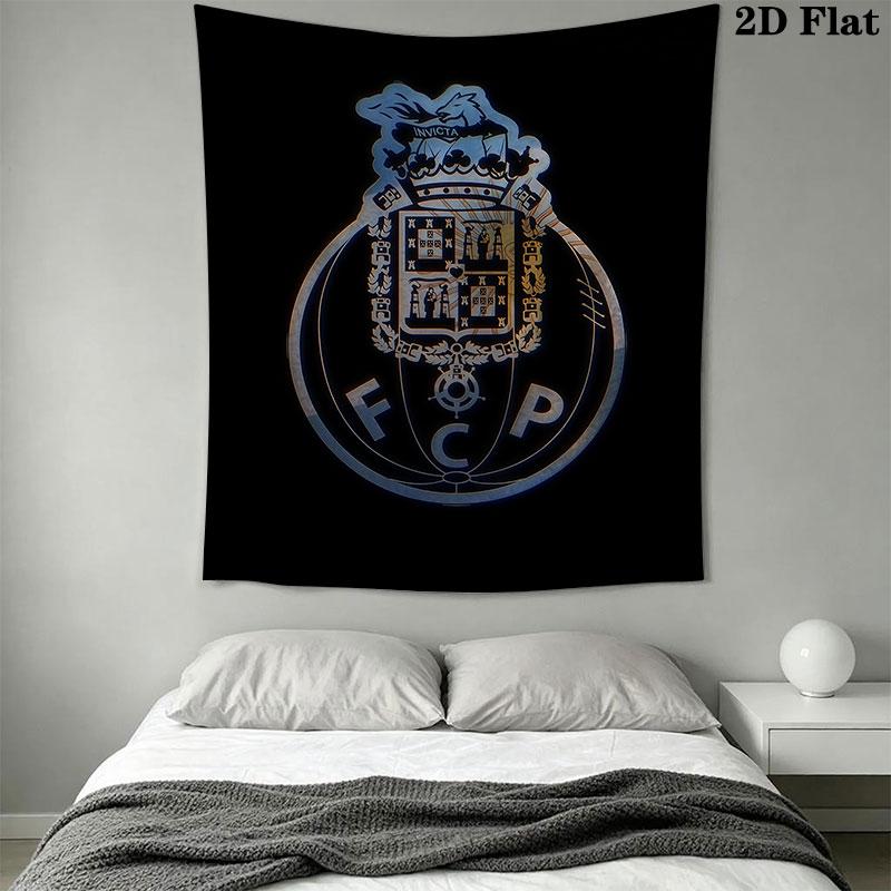 FC Porto Logo Wandbehang Bedruckte Stoffdecke Dekorative Wandteppiche für Schlafzimmer Wohnzimmer Heimdekoration