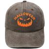 Halloween Pumpkin Grimace Embroidered Baseball Cap Washed Retro European and American Hip Hop Men's and Women's Casual Dad Hat