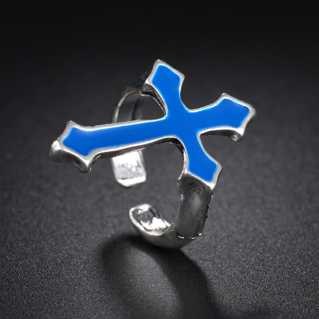 1 STuks Punk Vintage Zwart Grote Open Kruis Ring Voor Vrouwen Feest Sieraden Mannen Trendy Gotisch Goud Zilver Kleur Vinger Ringen Anillo
