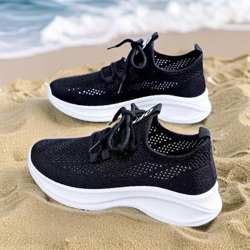 2024 Women's Flyknit Non-Slip Casual Running Shoes - Korean Style Trend with Soft Sole, High-End Versatile Summer Footwear.