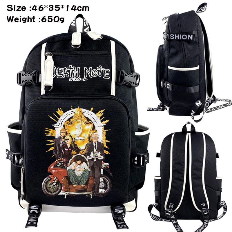 Death Note Day Man Full Color Printed Backpack Double White Edge Decorated Student Bag Computer Bag Travel Bag