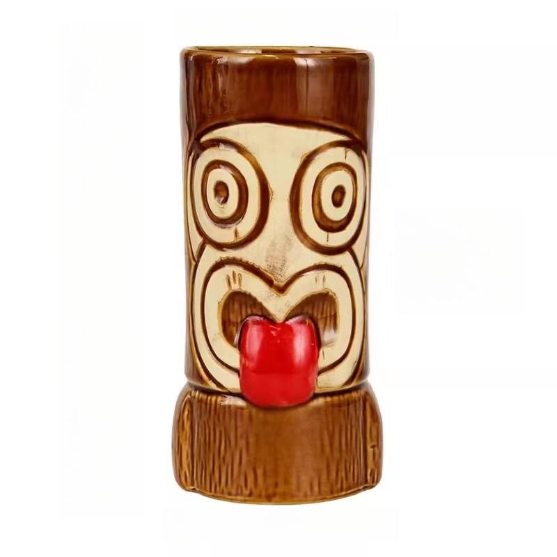 Kubki Tiki w stylu hawajskim Kreatywny kubek do koktajli Ceramiczne kubki Tiki Naczynia barowe Kieliszek do wina Kubki Tiki z Wyspy Wielkanocnej Prezent na Halloween