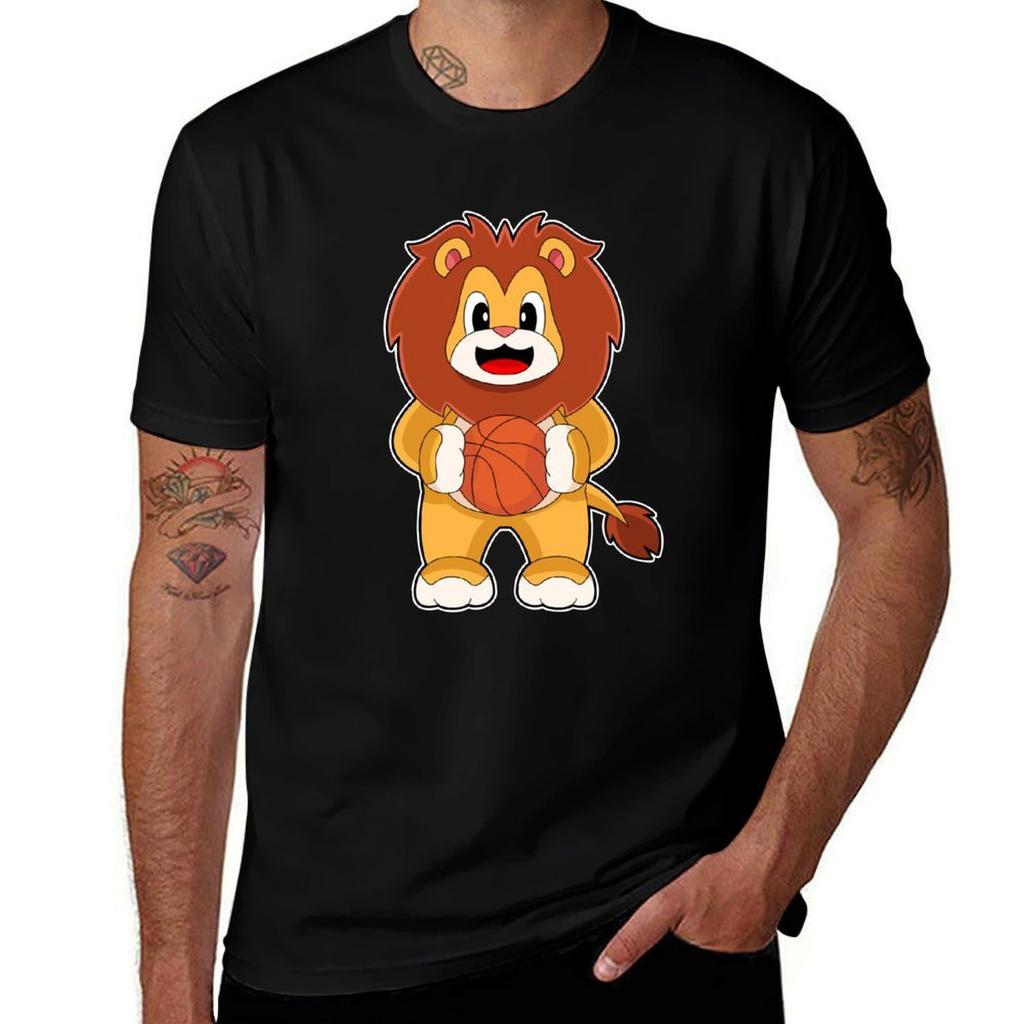 Lion Basketball Player Basketball Tshirt Fashion Casual Short Sleeve Tshirt