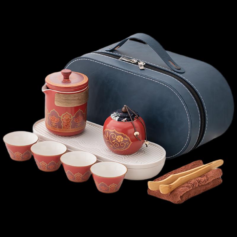 Chinese Style Ceramic Tea Set Gift Box