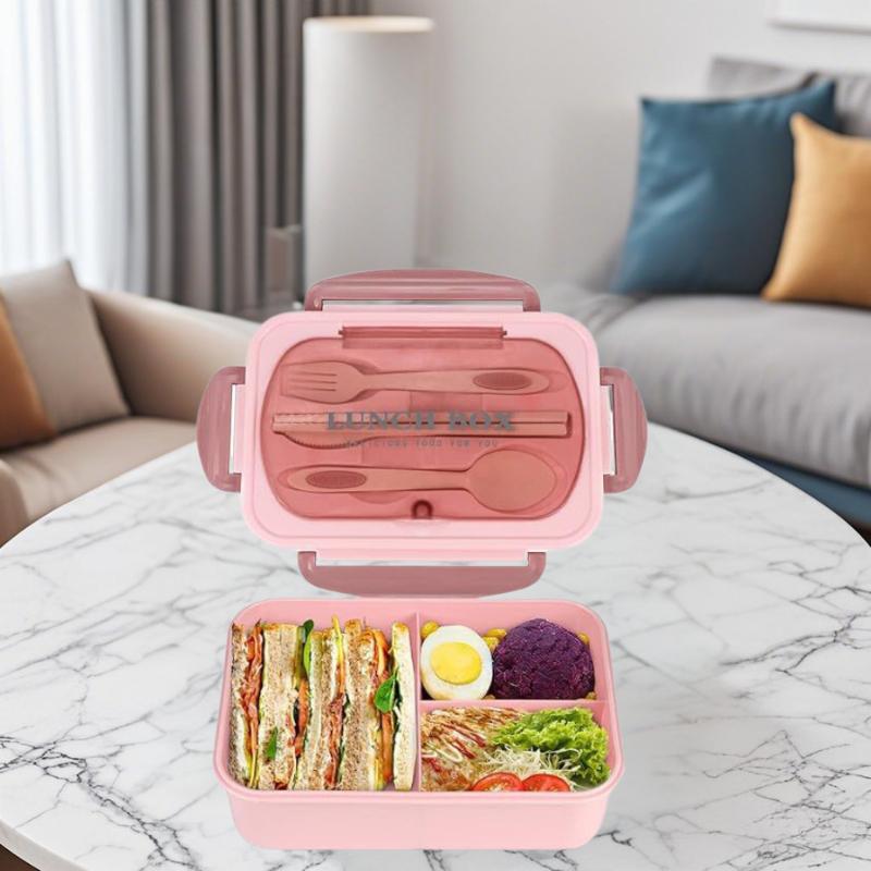 1pc Bento Box Adult Lunch Box, Containers For Adults Men Women With 3 Compartments, Lunchable Food Container Back To School