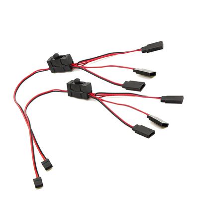 Interruptor Controlador de Encendido/Apagado de Luz LED de 3 Vías Cable Y para TRX-4 SCX10 1/10 Coche de Control Remoto Grupo de Luces Cable de Extensión de Canal