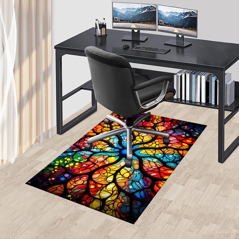1PC Tree of Life Stained Glass Extra Large Non Slip Floor carpet Office, family, bedroom, Large Area Rug Indoor Rugs, Vibrant Colors