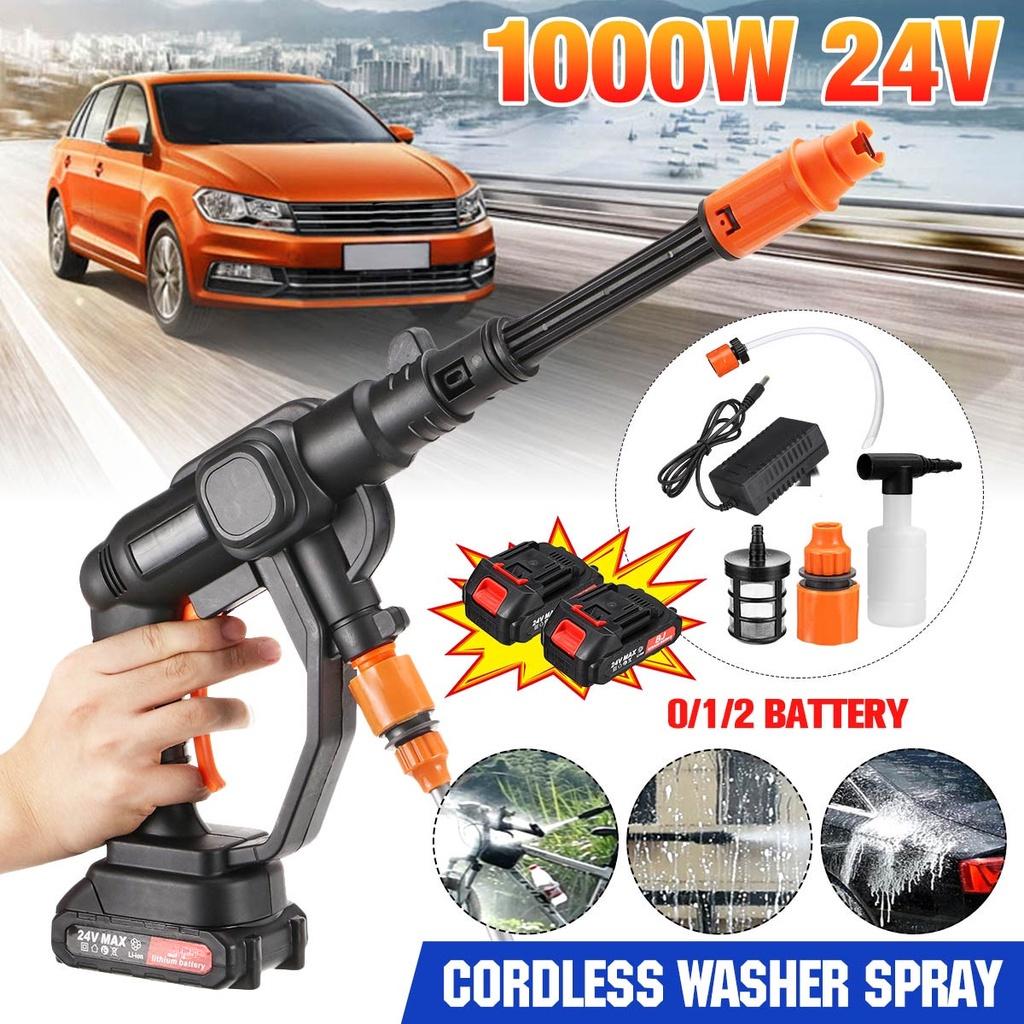 Cordless 1000W 24V Car Washer Cleaner Portable Handheld Car Wash Water Gun High Pressure Washer Foam Generator for