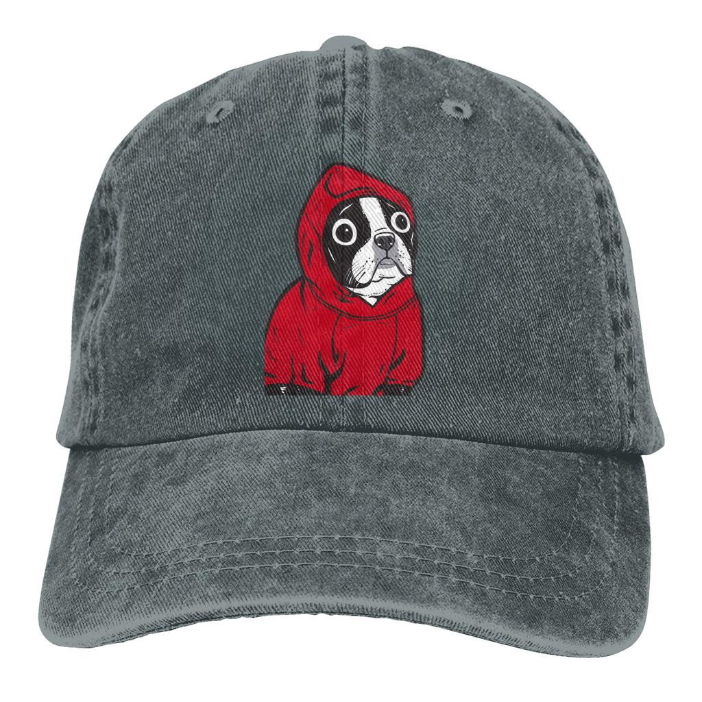 Boston Terrier In A Red Hoodie Baseball Caps Peaked Cap French Bulldog Pet Dog Lover Sun Shade Hats for Men