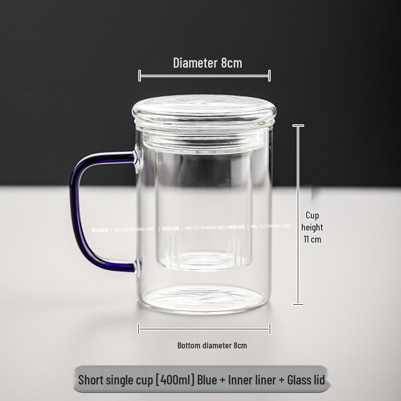High Borosilicate Glass Tea Brewing Cup with Handle for Home or Office