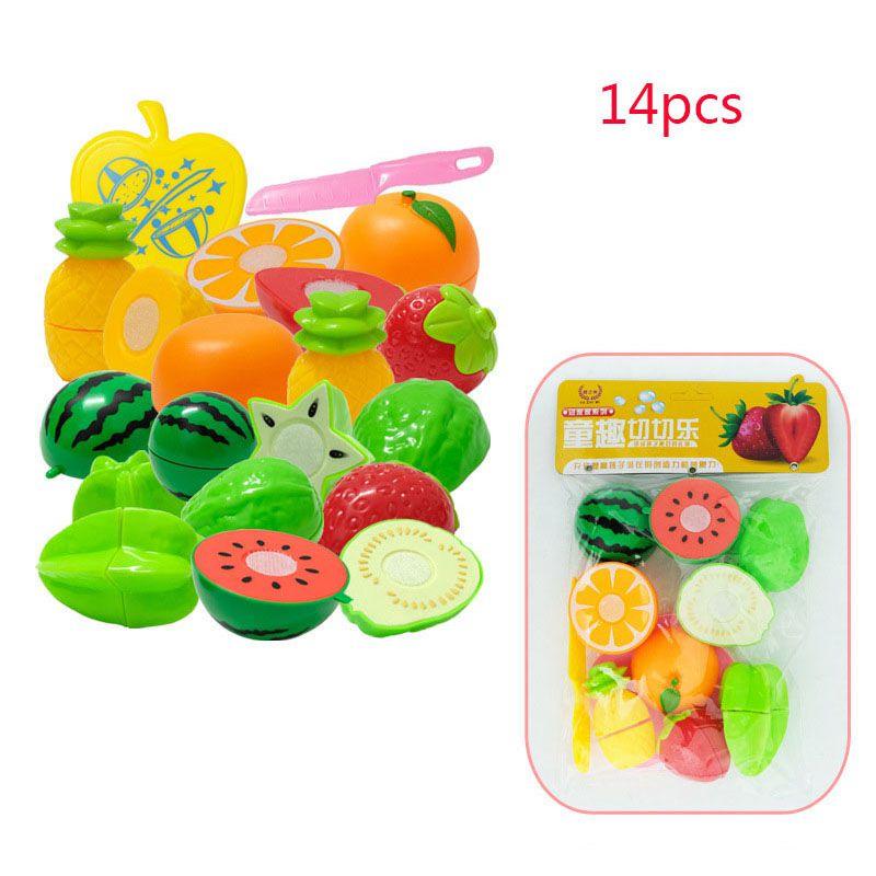 Vibrant Kid Pretend Role Play Kitchen Fruit Vegetable Food Toy Cutting Set Children Gift