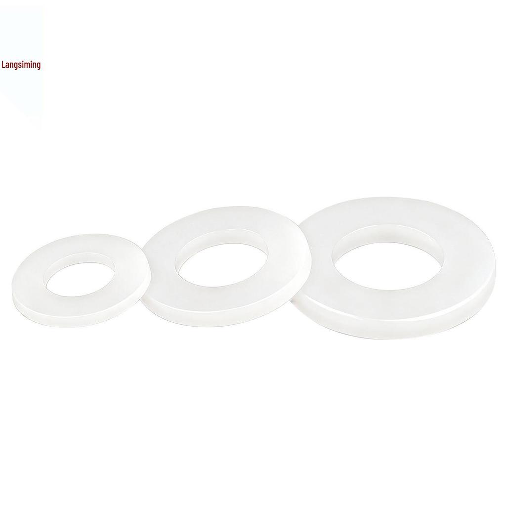Ultra-Thin Nylon Insulation Flat Washers - White, Oversized, Round (M2-M8)