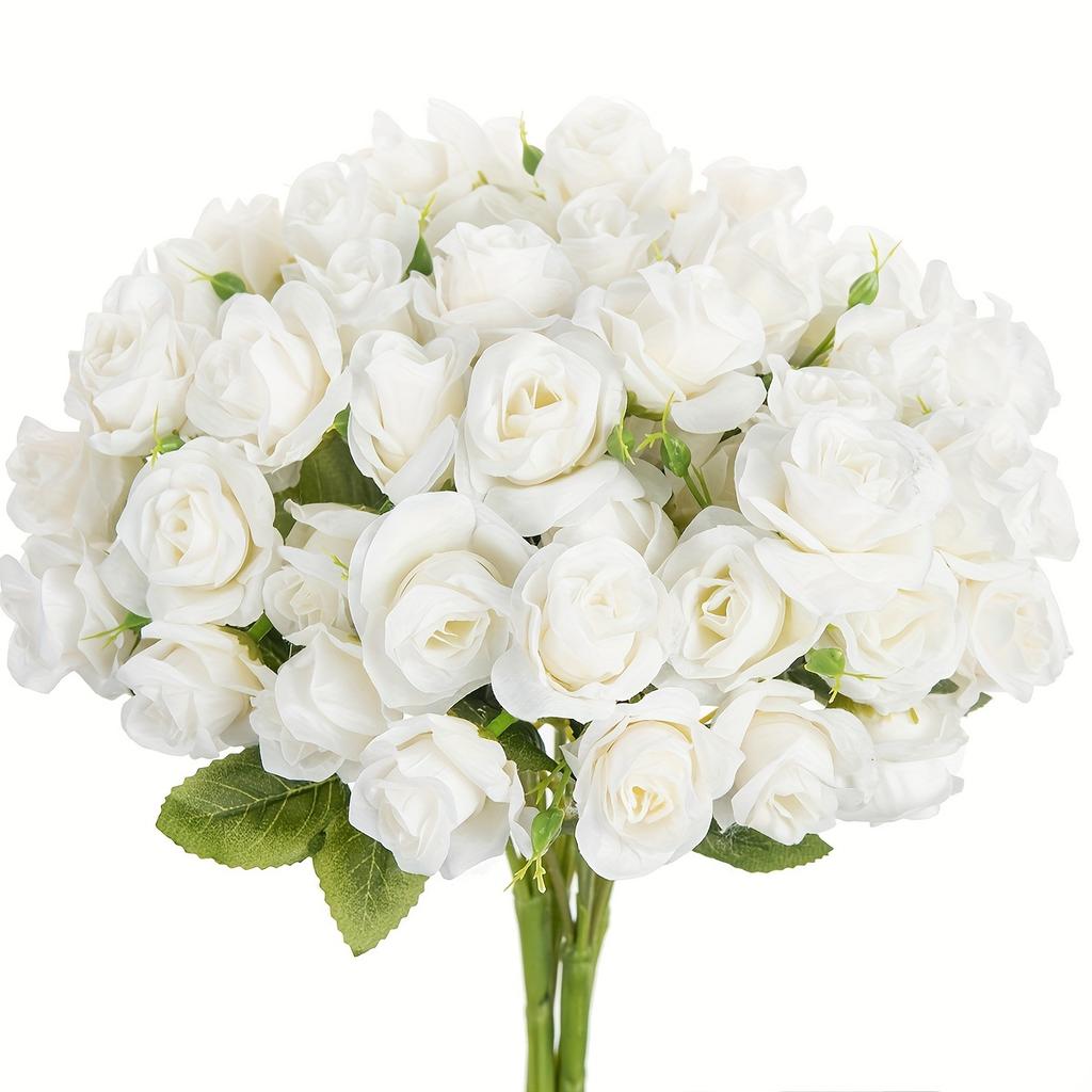 1PC 15 Heads Artificial Flowers Silk Rose Bride Bouquet Wedding Table Party Vase Festival Home Decoration Accessory Fake Flowers