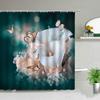 Flower Butterfly Pattern Shower Curtain Waterproof Bathroom Shower Curtains Elephant Bathroom Decor 3d Print Bath Curtain