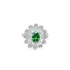 Fashion Jewelry Blossom Rich Ruby Emerald Ring Heavy Industry Luxury Full Of Diamonds Flower Ring