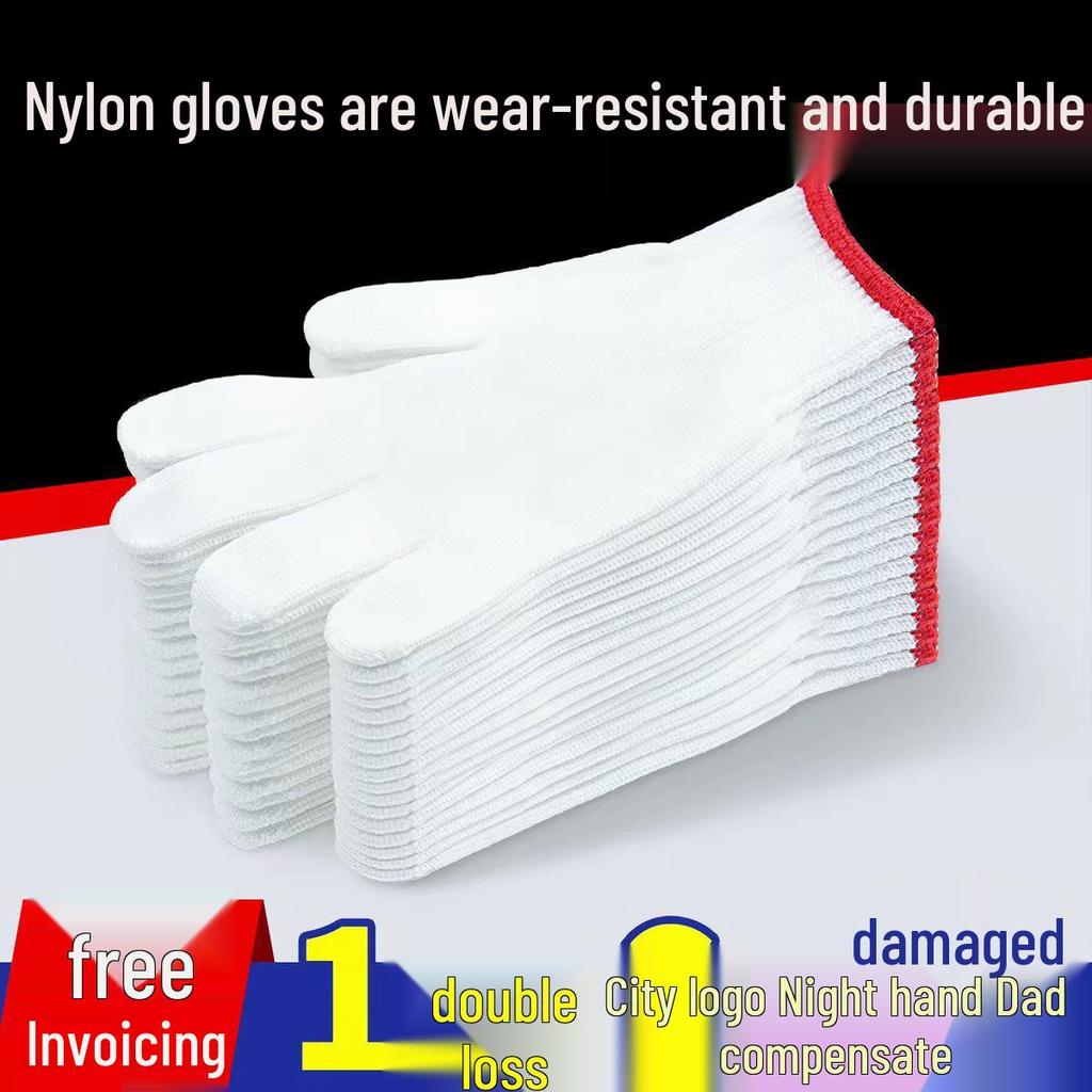 Durable Anti-Slip Nylon Work Gloves for Industrial and Construction Use