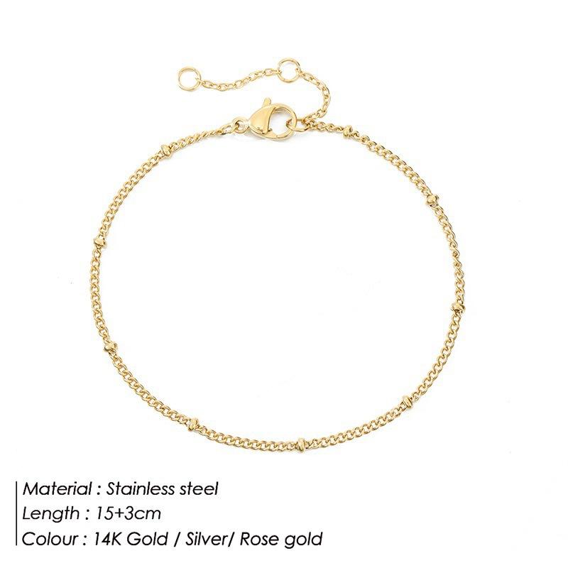 CARLIDANA Elegant Rose Gold Silver Plated Stainless Steel Bracelet Three Layered Bracelet Fashionable All-purpose Chic Bracelet