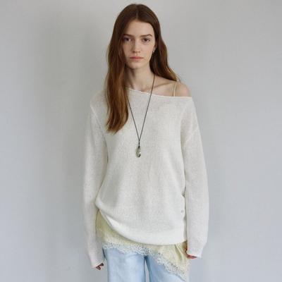 On On One Shoulder Loose Fit Knit Nek6mp328