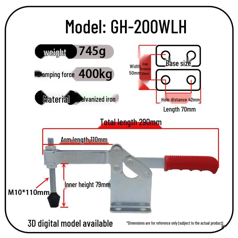 200W Industrial Quick-Release Lever Clamp for Mechanical Equipment