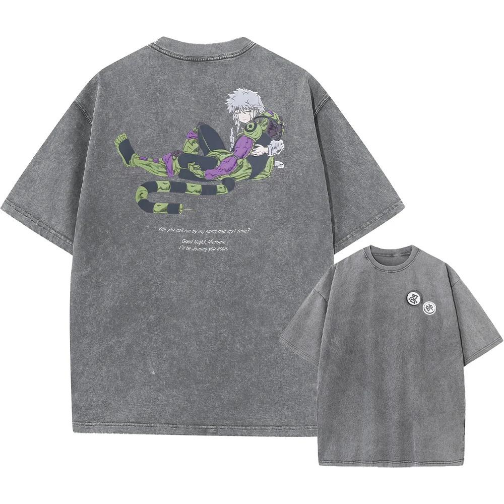 Hunter X Hunter Vintage Graphic TShirt Washed Cotton Hip Hop Tee Unisex