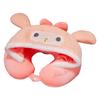 Hooded Cartoon U-Shaped Travel Neck Pillow with Hat - Gift for Girls