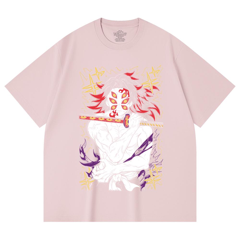 230 g/m² 100% Baumwolle Demon Slayer V36 Kokushibo Aufdruck Unisex Schweres Baumwoll-T-Shirt