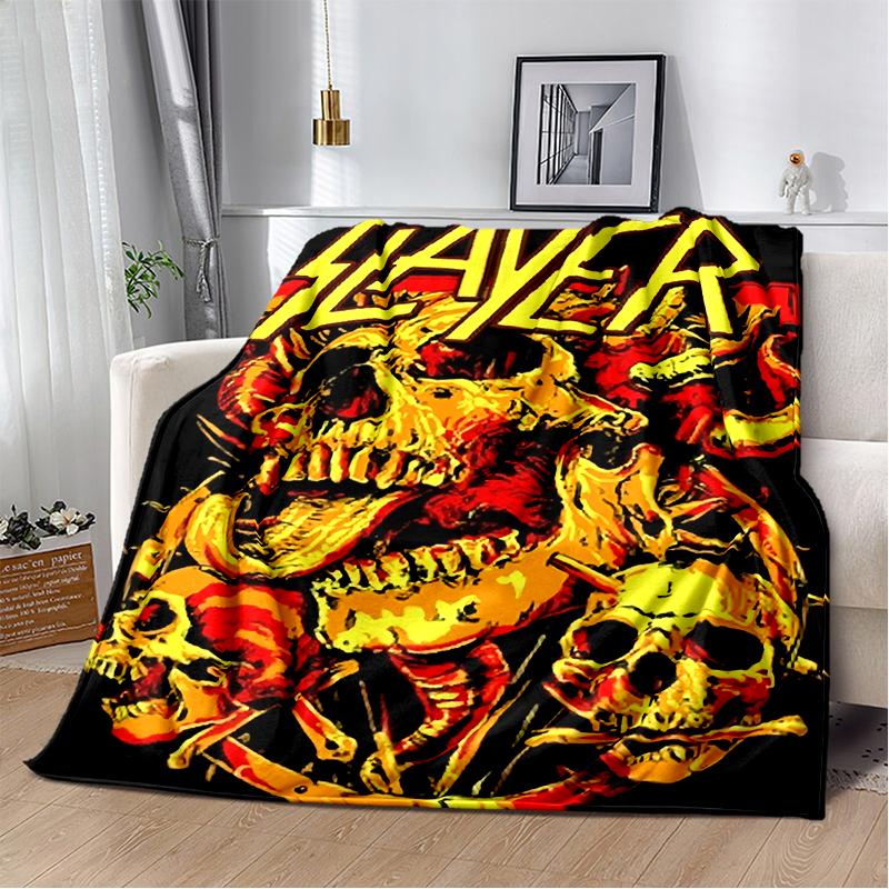2025 New Style Slayer Heavy Metal Band Sign Blanket,Soft Throw Blanket for Home Bedroom Bed Sofa Travel Cover Kid Gift