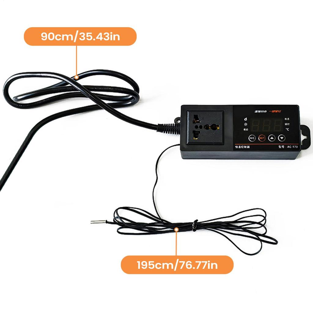 Reptilien Temperaturregler LED-Anzeige Digital Haustierbedarf mit Saugnapf Thermostat Steckdose für Pflanzen Terrarium