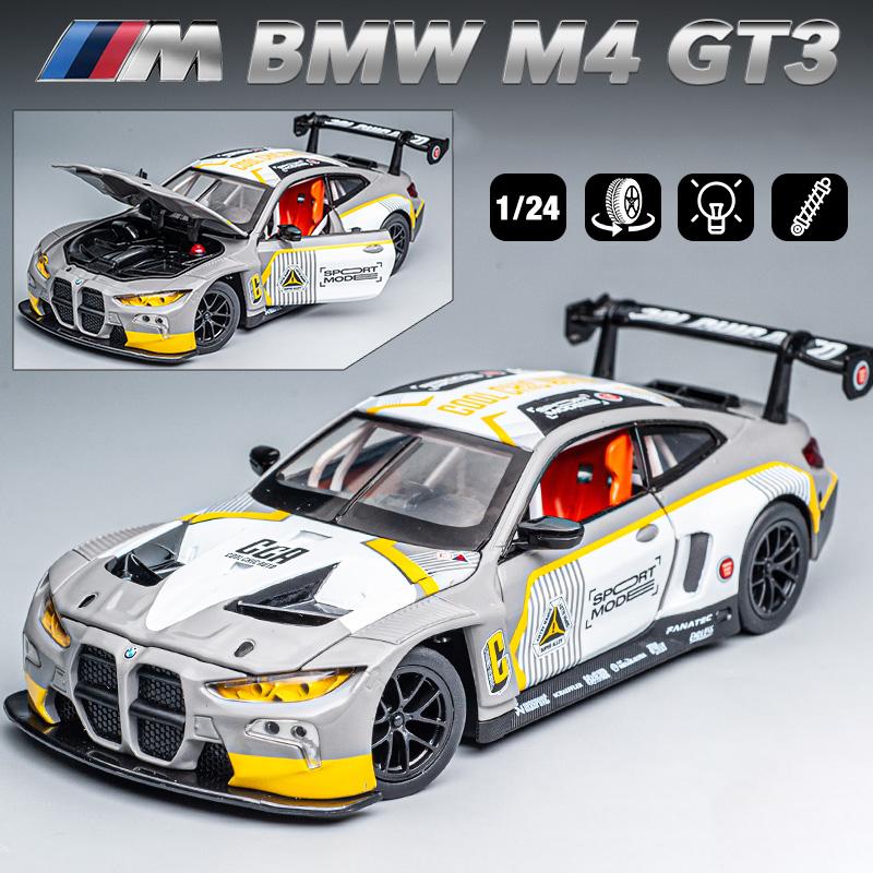 NEW 1:24 BMW Z4 GT3 GULF BMW M6 BMW M4 CSL Alloy Car Diecasts & Toy Vehicles Car Model Sound and Light Car Toys For Kids Gifts