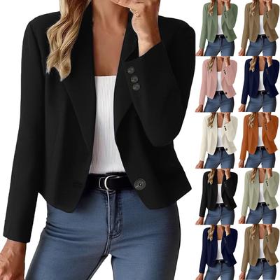 Damski Modny Kardigan Business Casual z Długim Rękawem i Otwartym Przodem, Modna Kurtka,