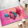 Custom Trolls Mat Personalized Name, Polyester Washable Indoor Entryway Rug, Gift for Christmas, Easter, Thanksgiving Day