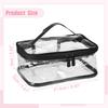 VOCOSTE Clear Makeup Transparent for Pack of Black Bag, Waterproof, PVC, Travel, 2,