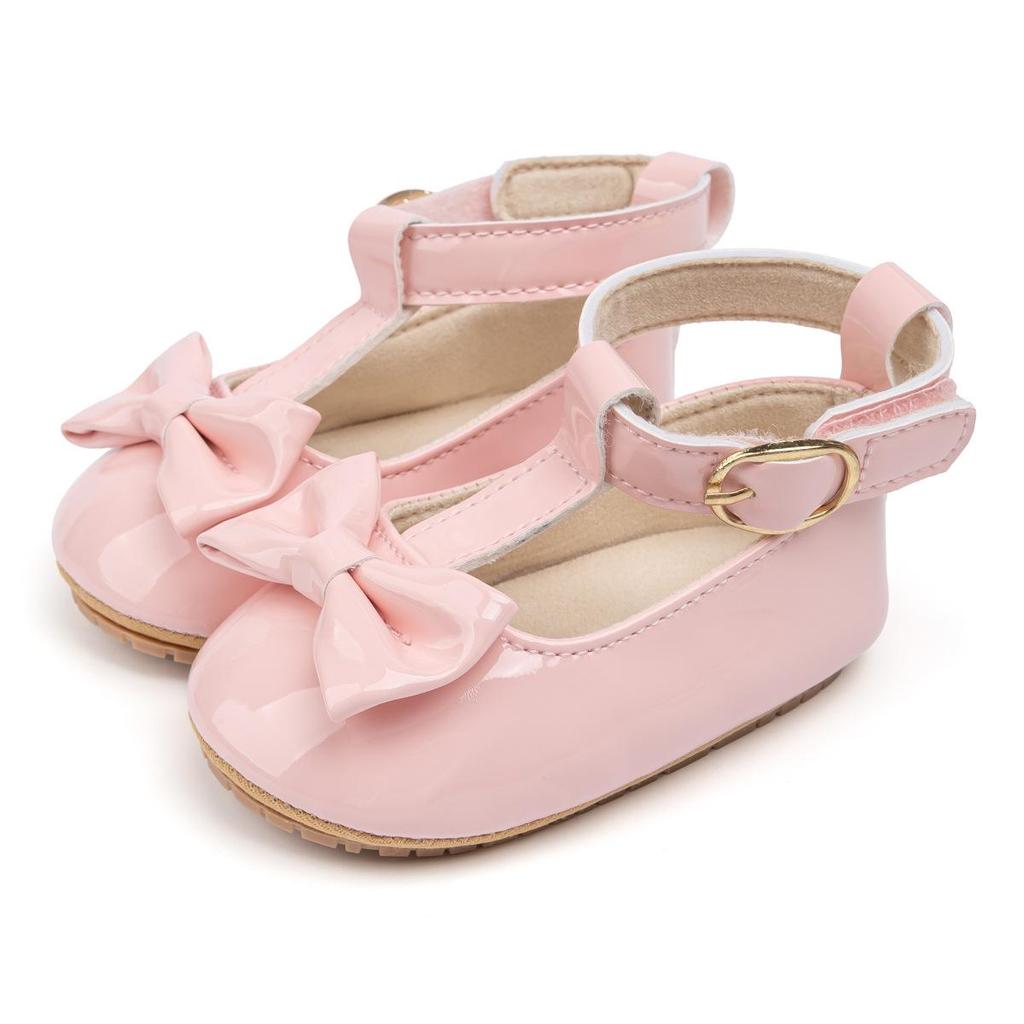 2024 Classic Style Patent Leather Baby Princess Bow Shoes Toddler Shoes
