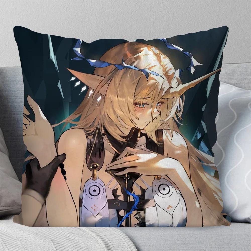 Fleurdelys Anime Game W-Wuthering Waves Pillow Case Square Pillow Bedroom Sofa Leisure Comfort Living Room Home Decoration 40X40