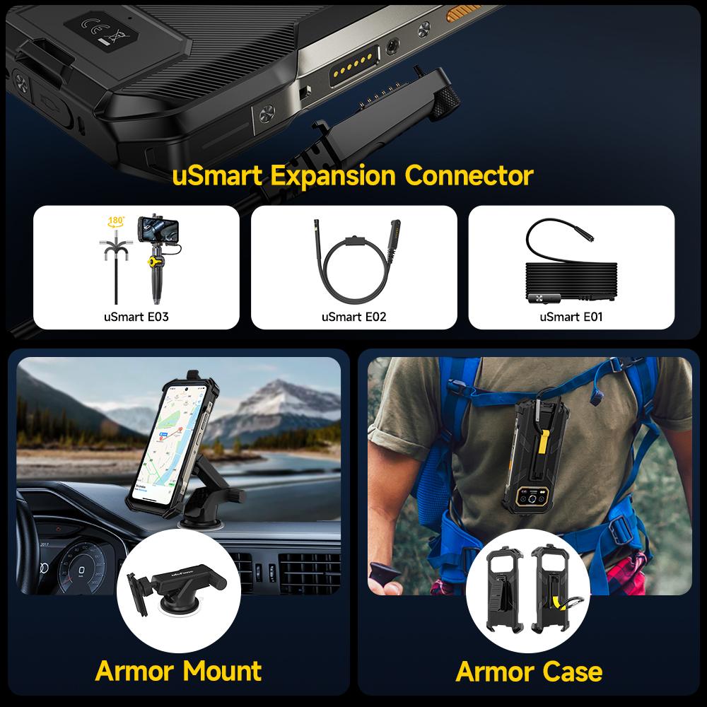 Ulefone Armor 27 Pro 5G Rugged Phone 10600mAh Smartphone 50MP Camera 64MP Night Android 15 Up to 24GB+256GB NFC Mobile Phone