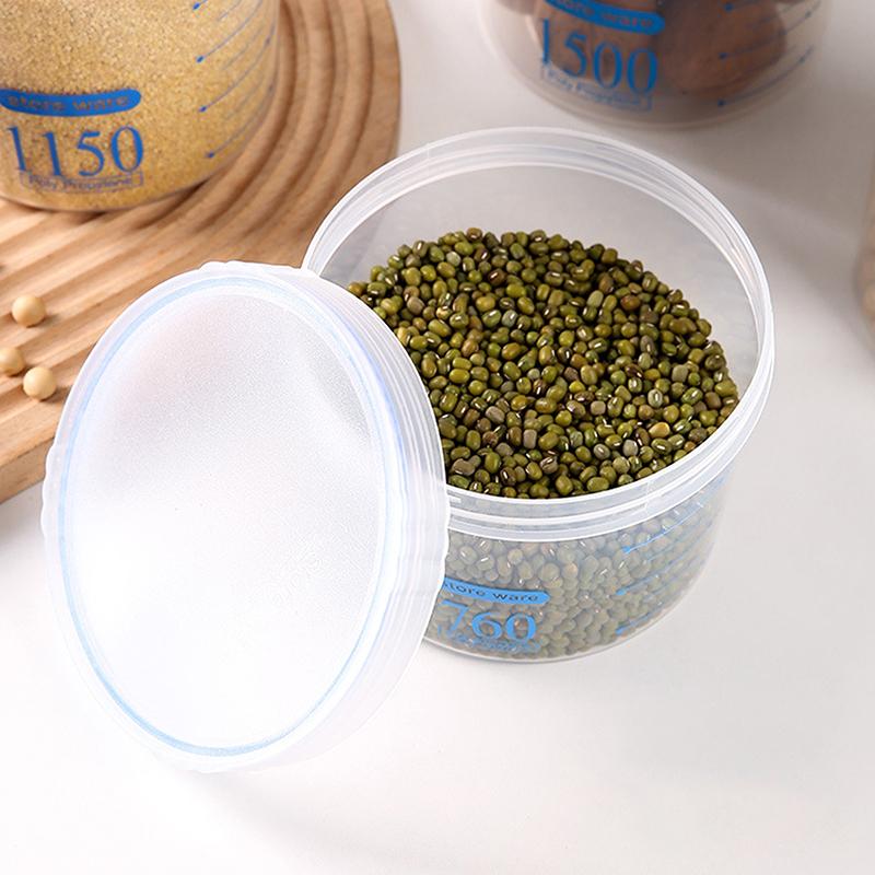 Transparente Vorratsgläser mit großem Fassungsvermögen und Verschluss, feuchtigkeitsdichte Küchen-Aufbewahrungsboxen für Müsli, luftdichtes Lebensmittelglas aus Kunststoff