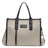 Canvas Tote Bag For Women With Pu Material And Stitching Detail For Daily Use
