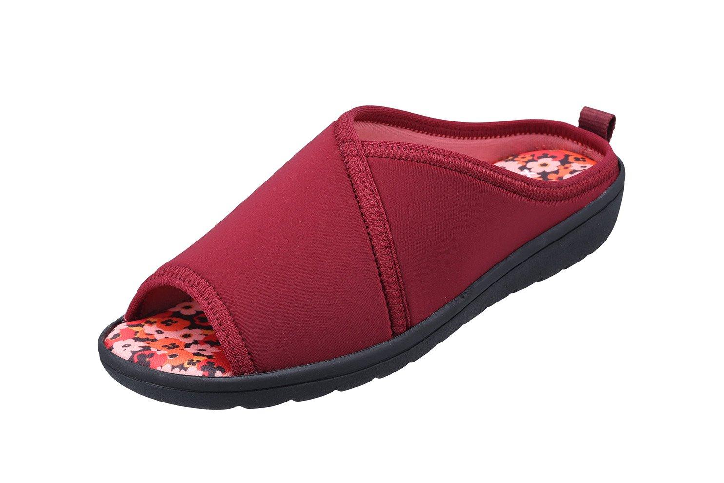 

Pansy 6665 Эластичные мягкие сандалии с цветочным принтом, размер Маленький, женские, цвет Бордовый, винный