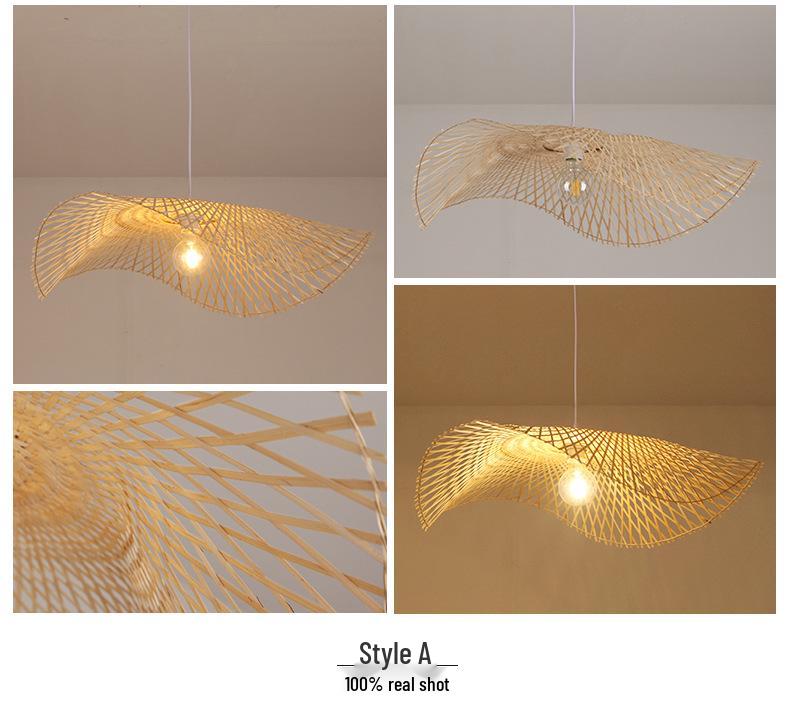 Southeast Asian Bamboo Lantern Pendant Light - Japanese Style Lampshade for Restaurants, Hot Pot Shops, Homestays, Hotels, and Artistic Decor