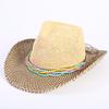 Popular Hollow Breathable Western Cowboy Straw Hat Men's and Women's Summer Sunshade Sunscreen Wide-brimmed Beach Hat