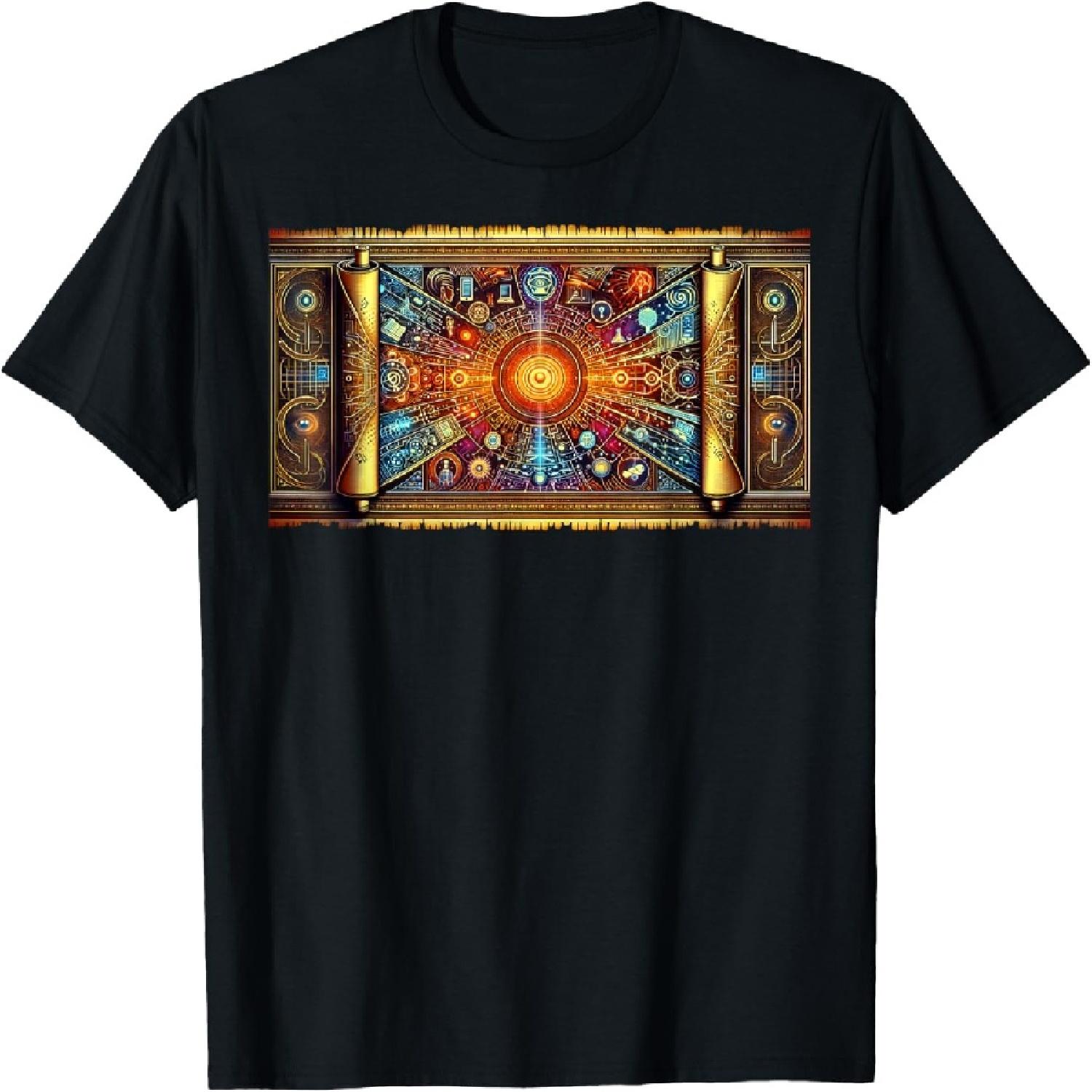 

Cosmic Papyrus Scroll_ Ancient Astronomical Codex T-Shirt XXXXXL різнокольоровий
