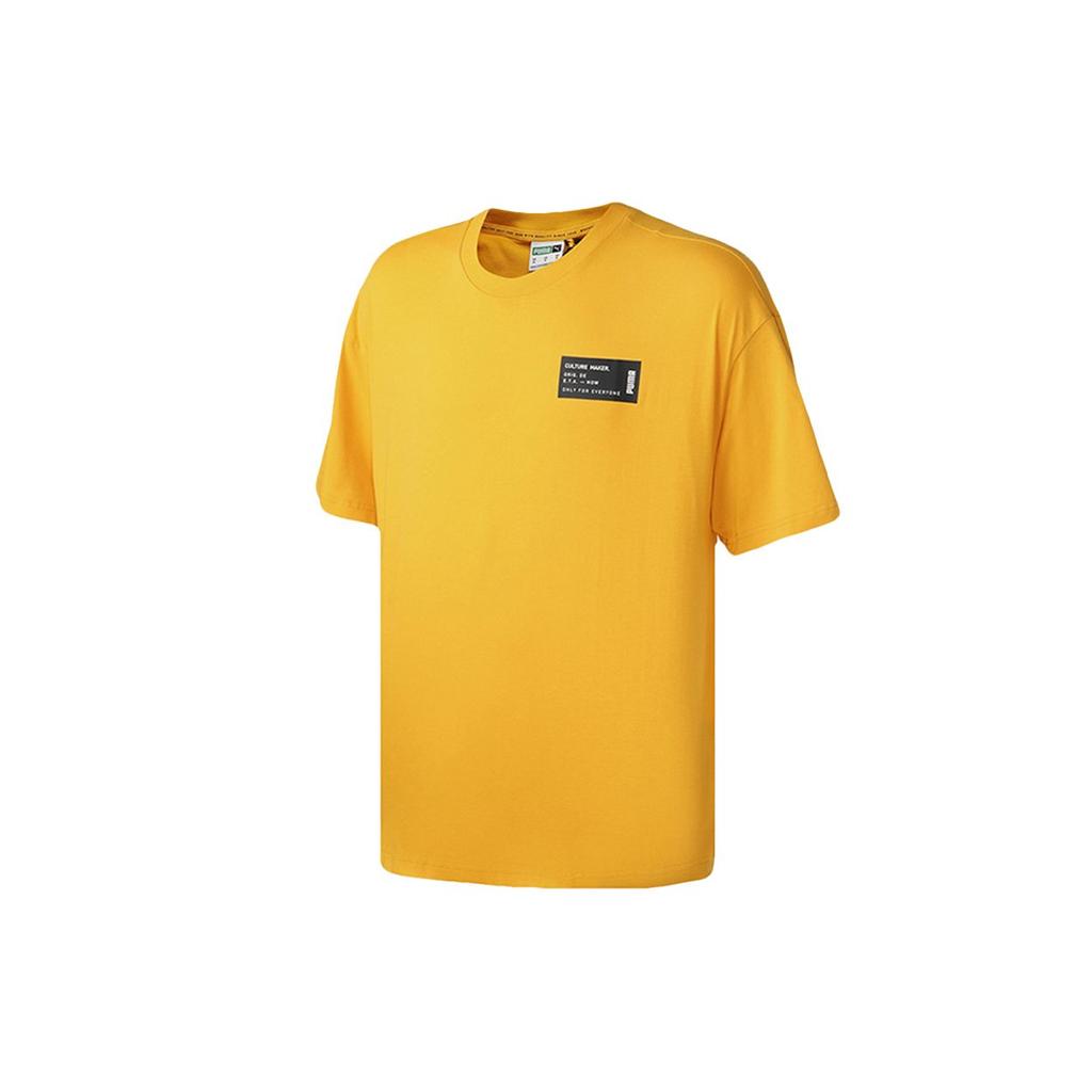 PUMA T Shirts Men's Yellow Crew Neck Moderate Straight Fit 598527-25