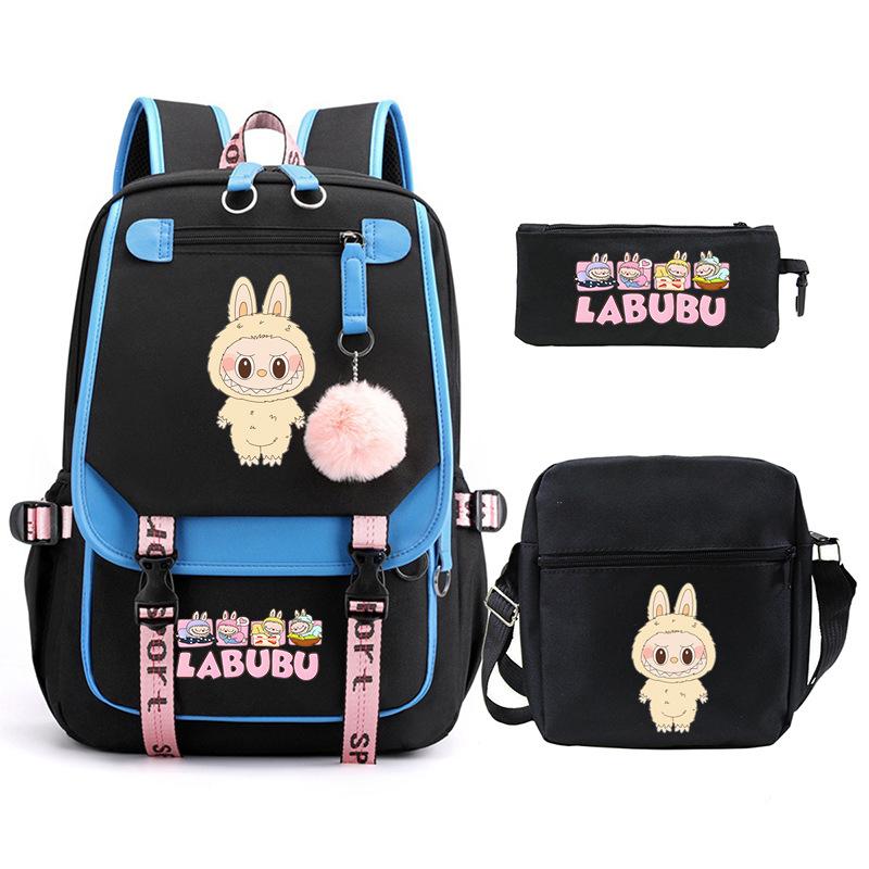 Cartoon Printed Children's Backpack Large Capacity Campus Trend Student Schoolbag Three-piece Set