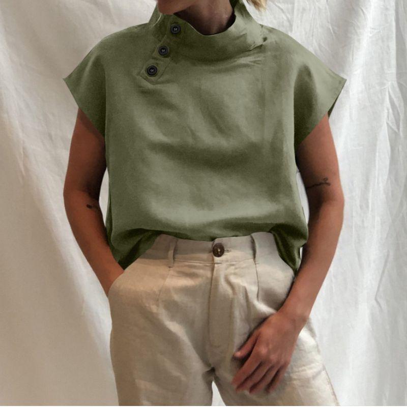 Summer Women's Short-Sleeved Shirt Button Casual Plus Size Loose Lapel Tops Women Casual Shirt Top