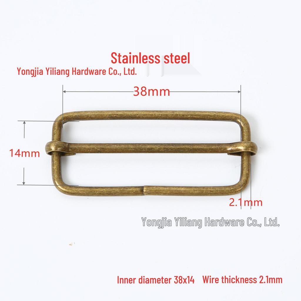 Stainless Steel Adjustable D-Ring Buckle - Copper Three-Speed Wire Pull Design