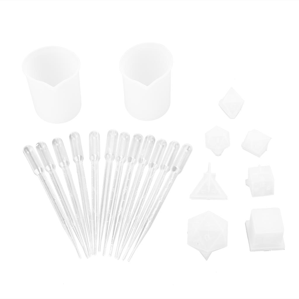 Silicone DIY Epoxy Mold Fillet Shape Numbers Game Dice Mold Mirror Craft Making Molds